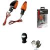 MOTO SPORT MONDO COMPATIBILE CON DUCATI MULTISTRADA 1000 DS COPPIA DI FRECCE A LED PER MOTO OMOLOGATE LAMPA INDICATORE DI DIREZIONE 12V NERA CON LENTI ARANCIO