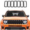 ALIEDA Griglia Anteriore Griglia Inserto Griglia e Copertura Trim Faro per Jeep Renegade 2019 2020 Accessori Esterni,Black