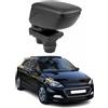 OMAC Armlehne per Hyundai i20 2 GB 2014-2020 - Snap-On - ABS + Kunstleder - Keine Bohrung o Installation - Einfache Montage Black