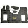 EVELTRUCK Set di tappetini per auto per cabina conducente camion compatibile con Mercedes Actros MP4 MP5 MP6 (fili dorati neri, sedile passeggero ammortizzato)