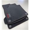 ASC Tappetini Auto Compatibili con Audi A3 8P-8PA 3 Porte/Sportback 2003-2013, Velluto Grigio Scuro, Formato Originale, 2 Loghi Ricamati