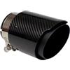 BeiZhengbhD Gola Coda Tubo Scarico 1Pc 2.5 Pollici Ingresso Auto Nero Opaco Punta Del Silenziatore In Acciaio Inossidabile Twill Dritto In Fibra Carbonio Tubo Scarico Scarico Terminale Scarico (Color : In 51 Out