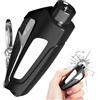 Generic Taglierino per cinture di sicurezza 2 in 1 per finestrino dell'auto, con portachiavi, martello di sicurezza per auto, fuga di emergenza, strumento per punzonatura (nero)