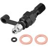 LLWQuanZSS Vite di spurgo Terisass M10 1.25mm Vite di spurgo cilindro maestro freno freno moto Bullone universale con alette in alluminio con rondelle 2 pezzi e kit O-ring(Nero)