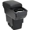 OYHCM Bracciolo Centrale per Ford Fiesta MK7 2009-2017, Doppio Scomparto, Pelle Nera, Facile da Installare, Accessorio Auto Personalizzato