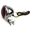 Iguana Custom Parts - Luce LED bate style cromata posteriore per moto, con luce LED freno e posizione, omologata E-Mark, perfetta per caffè racer, bobber, chopper, ecc.