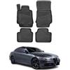 OMAC Tappetini in Gomma Tappetini Compatibili con Alfa Romeo Giulia 2015-2024 TPE Matten Nero 4X