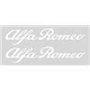 Alfa Romeo 21890 Adesivi Logo Scritta Bianco, 10 cm, 2 Pezzi