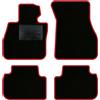 QUEMAR Tappetini Auto compatibili con MINI Countryman F60 2017-2024 anche Hybrid/Kit Tappeti Moquette e Gomma su Misura (Set 2 Ant.+2 Post.)/Ricami e Colori Personalizzati (Bordo Rosso, 0 Ricami)