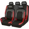 GFFLH Auto Set Coprisedili per Dacia Duster (HS) 2010-2018 2019 2020 2021 2022 2023 2024 2025, Pelle PU Copri-Sedile Impermeabile Set Anteriori e Posteriori Copri-Sedile Protezione,Red
