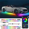 SXA Striscia LED Per Auto, Al Neon 4IN1 Luce Inferiore Sottoscocca APP 12V RGB Flessibile, Lampada Per Atmosfera Ambientale Decorativa Automatica, 90 * 120cm
