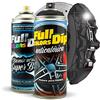 FullColors Kit vernice per pinze freno super lucida in spray, 400 ml, 1 vernice spray + 1 vernice spray lucida, facile applicazione, finitura professionale (11 colori a scelta) (nero)