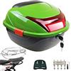 HDBODY Bauletto Per Moto Bauletto in ABS Di Grande Capacità Per Scooter, Moto, Motorini E Quad,Verde,40x36x25cm