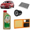 OP Kit tagliando 3 filtri + 4 L olio Edge 5W30 per Volkswagen Polo 6R 6C 1.4 benzina