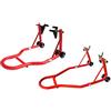 GrecoShop Coppia cavalletti/Cavalletto/Alzamoto/Carrelli universali regolabili anteriore + posteriore