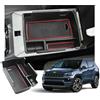 Ruiya Compatibile con Jeep Compass 2021-2024 2025 Console Centrale Portaoggetti, Organizer da Braccioli per Console Centrale Consolle Braccioli Vano Contenitore Portaoggetti Jeep Compass Accessori