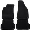 J&J AUTOMOTIVE Premium Tappetini in Tessuto di Velluto su Misura per Audi A4 B6 / B7 2001-2008, Set da 4 Pezzi Anteriori e Posteriori, Antiscivolo, Colore Nero