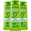 Garnier Fructis Anti-Forfora 2in1 Shampoo Lenitivo per Capelli Normali Formula Vegana con Tè Verde Senza Siliconi Previene ed Elimina la Forfora - 3 flaconi da 250ml