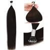 YANTAISIYU Nano Ring Estensioni dei Capelli Nano Loop Tip 50g Capelli Umani Extension (45cm #2 marrone scuro)