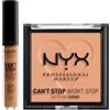 NYX Professional Makeup Can't Stop Won't Stop Correttore Tonalità 12.7 Neutral Tan Liquido Multiuso 3,5ml + Cipria Tonalità 06 Tan Polvere Opacizzante Levigante Finish Matte Lunga Tenuta - Set da 2