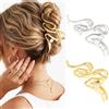 Reaky Clip per capelli in metallo dorato grandi artigli per capelli 2 pezzi accessori per capelli con perle per donne