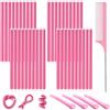 Puedno 40 bigodini di papilotta, in gommapiuma, 14 mm, senza calore, per dormire per capelli lunghi e corti, rosa