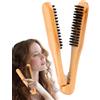 GENERIC Spazzola del morsetto del raddrizzatore dei capelli, raddrizzatore del morsetto dei capelli, pettine dei capelli, pettine arricciacapelli, spazzola districante delle setole di cinghiale, strumento