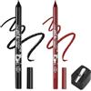 Generico 2 Pcs Colorato Gel Glitter Eyeliner, Eyeliner impermeabile Labbra Liner Ombra occhi Matite sopracciglia Penna Eye Makeup (01 Nero & 10 Rosso)