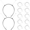 DOITOOL Kit 12 Pezzi Fascia per Chioma Antenna Fai da Te, Cerchietto Molla Nero per Accessori Costume Halloween, Fascia Larga Leggera Stabile per Donne e Ragazze in Viaggio