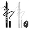 Generico 2 Pcs Colorato Gel Glitter Eyeliner, Eyeliner impermeabile Labbra Liner Ombra occhi Matite sopracciglia Penna Eye Makeup (01 Nero e 05 Argento)