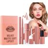 Generic Kit Labbra Brillante - Tre Tonalità Velluto Lungo Tenuto, Cosmetico Labbro Naturale Trucco | Trucco Labbra Rasatinato, Labbra Durevole, Accessorio Bellezza Portatile