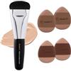 Studio17 Set di pennelli piatti per fondotinta e piccoli pennelli da trucco | Piccolo set di pennelli da trucco con 4 mini spugnette di dimensioni | Kit per fondotinta liquido e trucco per base |