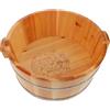 Betooky Pediluvio in Legno Marrone, Vasca Portatile Profonda | Finitura Artigianale Liscia, per Sauna e Viaggio, Bacinella Funzione Storage per Piedi