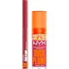NYX Professional Makeup Duck Plump Plumping Lip Liner Matita Labbra 03 Flirty Flip + Duck Plump Gloss Lucidalabbra 09 Strike a Rose Rimpolpante Formula con Zenzero e Peperoncino 7ml - Set da 2