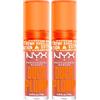 NYX Professional Makeup Duck Plump Gloss Lucidalabbra Tonalità 02 Bangin' Bare Rimpolpante Finish Lucido Luminoso per Labbra Grandi e Carnose con Zenzero e Peperoncino - 2 Lipgloss da 7ml