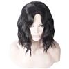 Corlidea Parrucca da donna, capelli umani corti, parrucca ondulata, senza colla con frontale nero 43111
