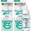 Garnier SkinActive Siero Viso Rimpolpante Hyaluronic Aloe Idratante 3% Glicerina Acido Ialuronico per Tutti i Tipi di Pelle - 2 Flaconi da 30ml