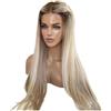 YUHANXINHESHE 5 x 5 highlight ombre ash bionda invisibile, capelli umani per donne bianche, capelli naturali Pre Plucked Glueless Wigs with Brown Roots aggiunge volume di capelli (250%,18 pollici)