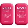 NYX Professional Makeup Buttermelt Blush Viso in Polvere Sfumabile Tenuta 12h con Burro di Mango Mandorle e Karité Tonalità Butta Than Before 5g - 2 Fard