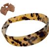 Generic Cerchietto per capelli spesso con guscio di tartaruga con denti, 3,8 cm di larghezza, in acetato, retrò, antiscivolo, con stampa leopardata (marrone chiaro)
