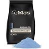 FemMas Polvere bionda blu, 500 g, polvere per sbiancamento con tecnologia Plex e olio di argan, sbiancante uniforme, ultra forte e senza polvere, sbiancante per capelli fino a 9 sfumature