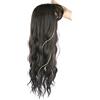 LXUE Topper per capelli con clip, ondulato, sintetico, per donne con capelli diradanti, nero sporco