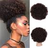 Generic Chignon disordinato Pezzo di capelli Capelli finti naturali finti per le donne Chignon sintetico Afro Puff Coulisse Coda di cavallo, Coda di cavallo corta riccia crespa Parrucchino Evidenziare Esten
