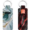 FREEBLOSS 2pezzi Portachiavi per balsamo per labbra Portachiavi porta burrocacao Marmo texture modello rossetto titolare portachiavi Portachiavi portatile per rossetto