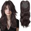 Bemonew Topper per capelli per donne con capelli radi Topper per per donne con radi per ondulati lunghi 22 per sintetici con frangia e per parrucc