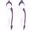 Sniivoo Parrucca per cosplay anime viola lunga intrecciata parrucca per feste di Halloween