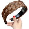 Wambere Fasce per capelli intrecciate, per capelli, da donna, intrecciate, per acconciature da donna, colore marrone chiaro