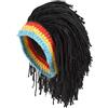 WouND Parrucca Parrucca Berretto per capelli Berretto Cappello Giamaica Rasta Berretto fatto a mano Reggae Dreadlocks Radici africane sintetiche Parrucca Divertente Bob Marley