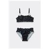 Tezenis Bikini Brassiere Con Slip Bimba Pois Bambina Nero