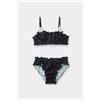 Tezenis Bikini Brassiere Con Slip Bimba Pois Bambina Nero